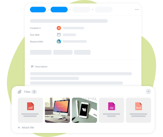 Upload files to tasks and events to store them all in 1 place