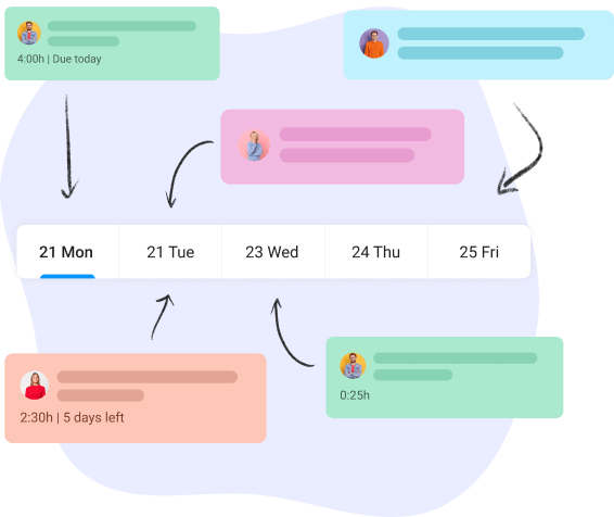 Schedule your team's tasks
and events on specific days
